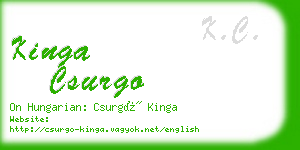 kinga csurgo business card